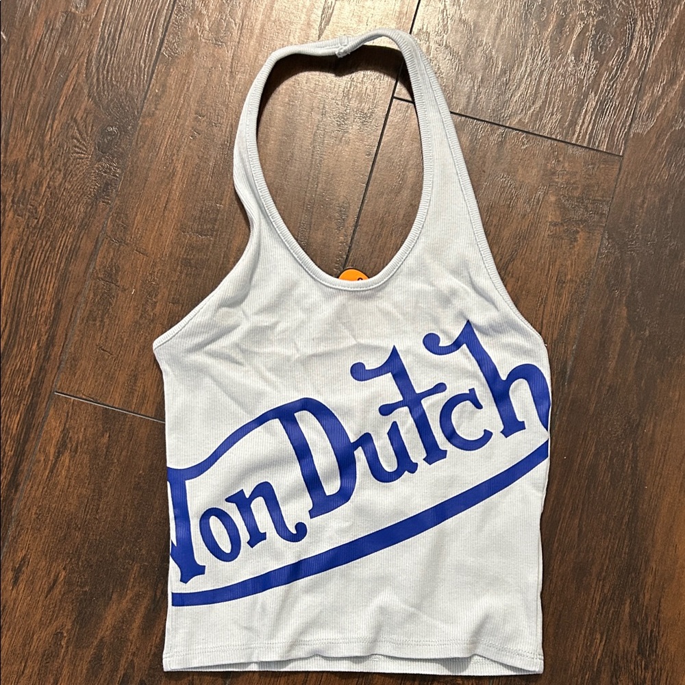 Von Dutch Powder Blue and Royal Blue Tank Top
